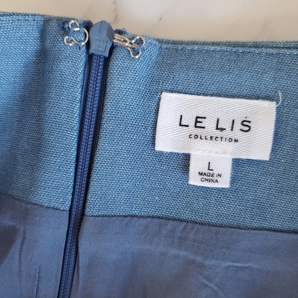 Le Lis Collection Y2K Preppy Chambray Blue Belted Skirt Medium/Large - Picture 4 of 7